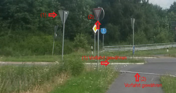 Zweimal „Vorfahrt achten“ an der B61 – versteht Ihr das? zweimal Vorfahrt gewaehren, Z 205