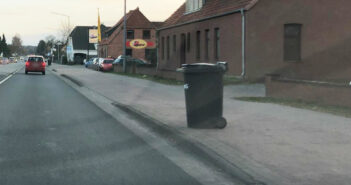 Mülltonnen auf Radwegen: erlaubt oder nicht? Mülltonne auf Radweg