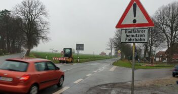 Gut gemacht: Radweg-Baustelle L 202 bei Schwaförden