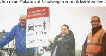Abstand halten! Gemeindeverwaltung und ADFC erinnern an 1,50 zu Radfahrern Mindestens 1,50 m Abstand