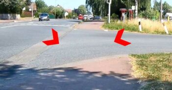 Radfahrerfurten: schläfrige Landesbaubehörde hat’s endlich geschafft…(2 Jahre) fehlende Radwegefurt B6 Barrien