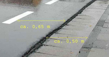 Schutzstreifen für Radfahrer: Gosse beachten schmaler Schutzstreifen